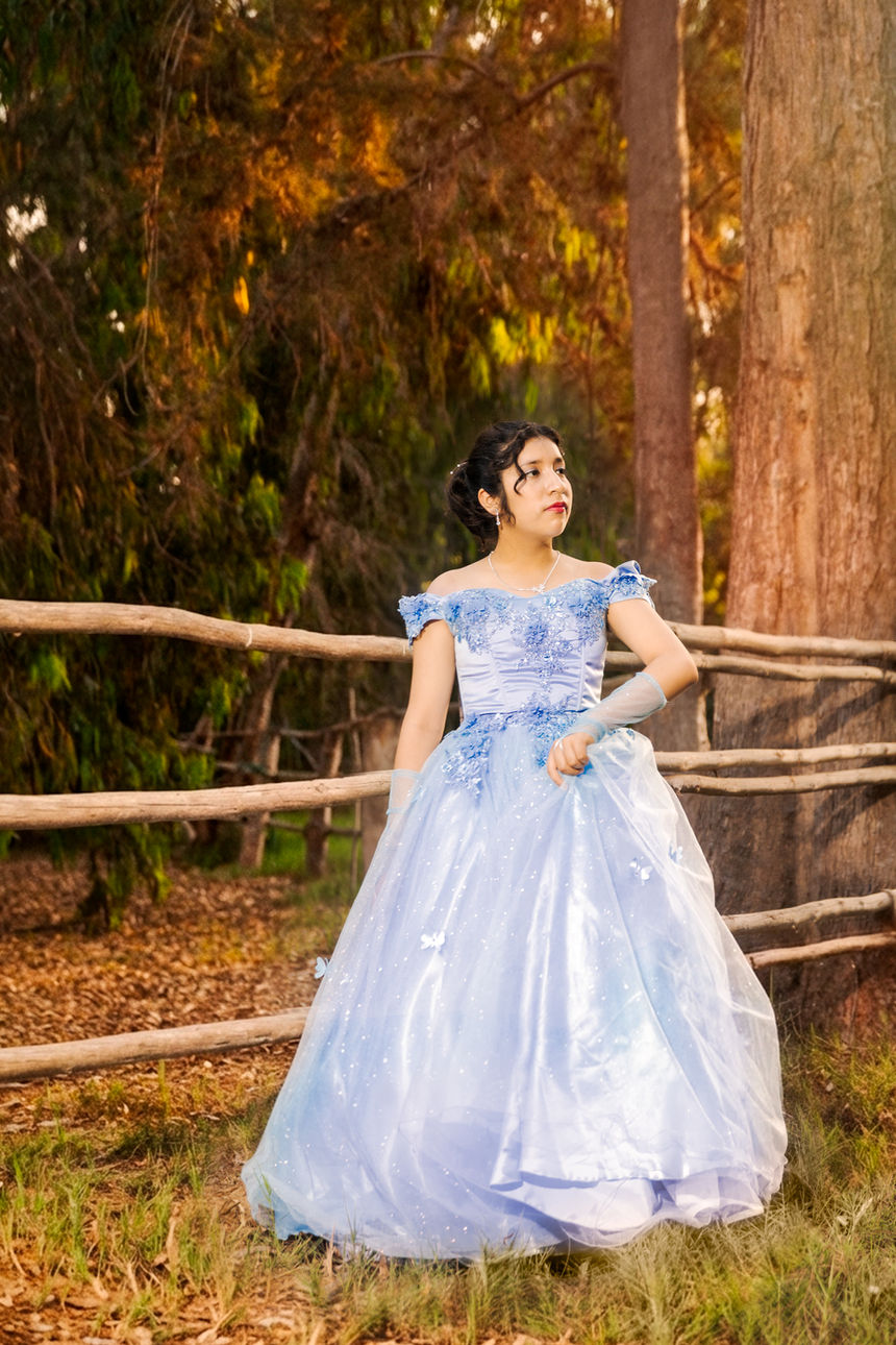 Vestido y retrato de quinceañera